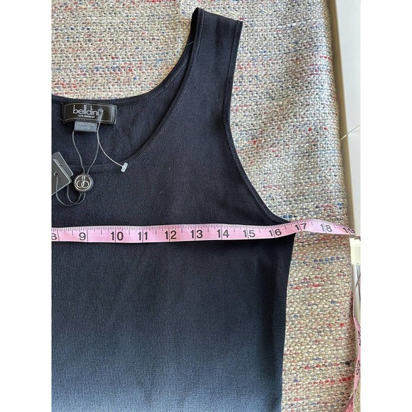 Belldini size Large black and gray Ribbed Sleeveless Tank Blouse Top new - Picture 6 of 8